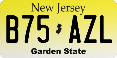 NJ license plate B75AZL