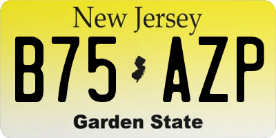 NJ license plate B75AZP