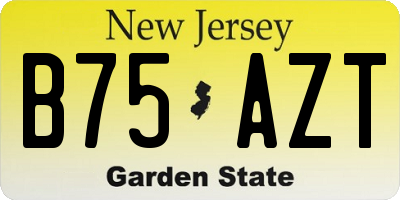 NJ license plate B75AZT