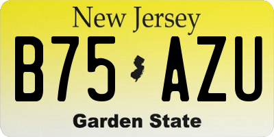 NJ license plate B75AZU
