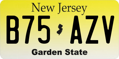 NJ license plate B75AZV