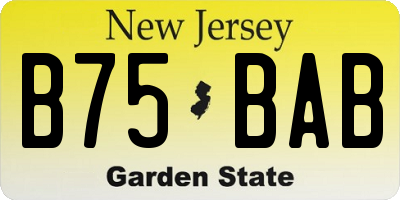 NJ license plate B75BAB