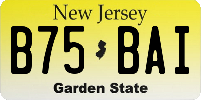 NJ license plate B75BAI