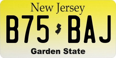 NJ license plate B75BAJ