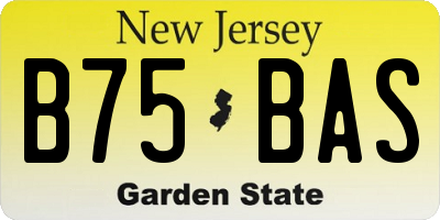 NJ license plate B75BAS