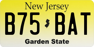 NJ license plate B75BAT