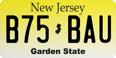 NJ license plate B75BAU
