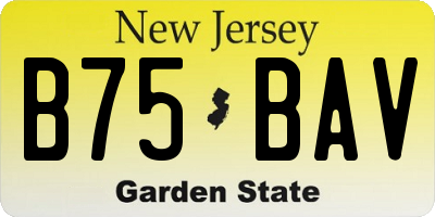 NJ license plate B75BAV