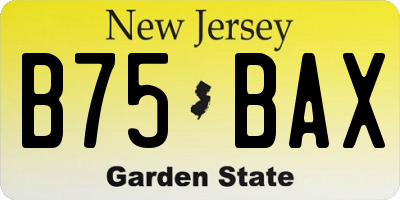 NJ license plate B75BAX