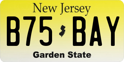 NJ license plate B75BAY