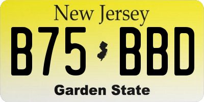 NJ license plate B75BBD