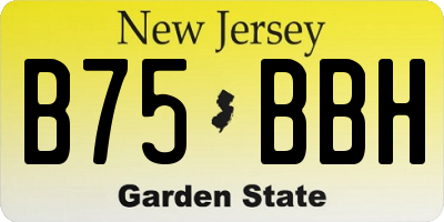 NJ license plate B75BBH