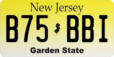 NJ license plate B75BBI