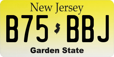 NJ license plate B75BBJ