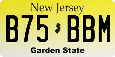 NJ license plate B75BBM