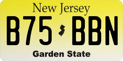 NJ license plate B75BBN
