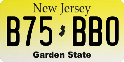 NJ license plate B75BBO
