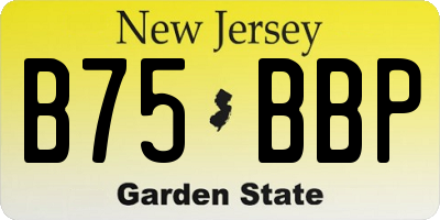 NJ license plate B75BBP