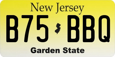 NJ license plate B75BBQ
