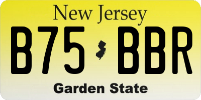 NJ license plate B75BBR