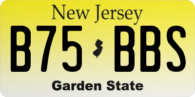 NJ license plate B75BBS