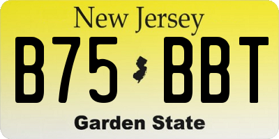 NJ license plate B75BBT