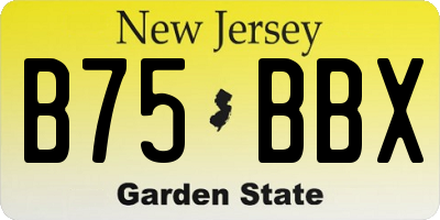 NJ license plate B75BBX