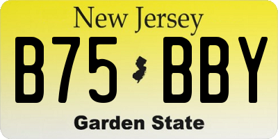 NJ license plate B75BBY