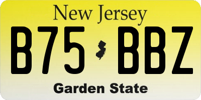 NJ license plate B75BBZ