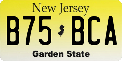 NJ license plate B75BCA