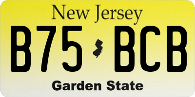 NJ license plate B75BCB