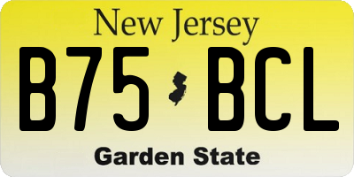 NJ license plate B75BCL