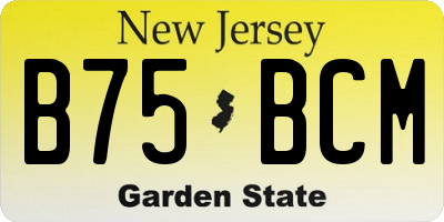 NJ license plate B75BCM