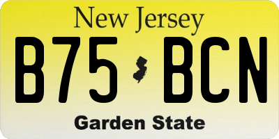 NJ license plate B75BCN