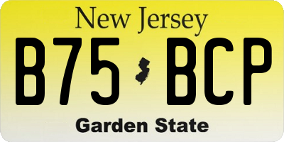 NJ license plate B75BCP