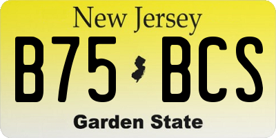 NJ license plate B75BCS