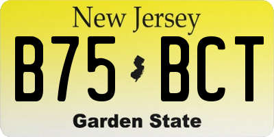 NJ license plate B75BCT
