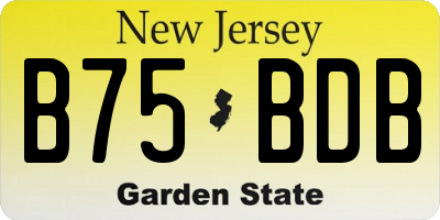 NJ license plate B75BDB