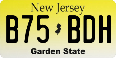 NJ license plate B75BDH