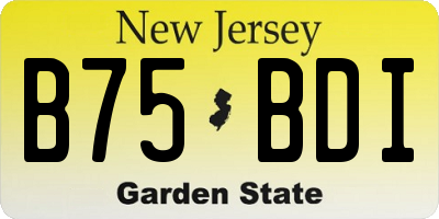 NJ license plate B75BDI
