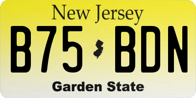 NJ license plate B75BDN
