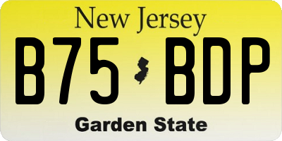 NJ license plate B75BDP