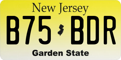 NJ license plate B75BDR