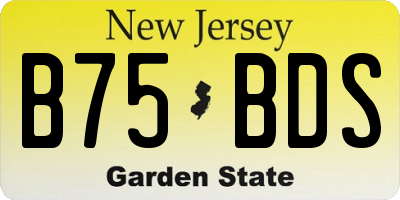 NJ license plate B75BDS