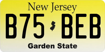 NJ license plate B75BEB