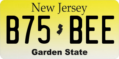 NJ license plate B75BEE