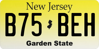 NJ license plate B75BEH