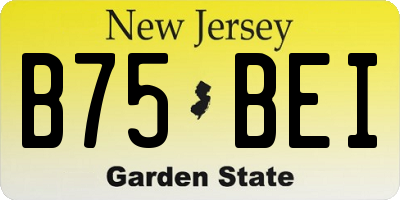 NJ license plate B75BEI