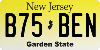 NJ license plate B75BEN