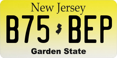 NJ license plate B75BEP